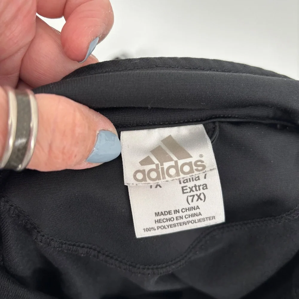 Adidas Kids Tracksuit Set Size 7X Black White 3-Stripe Full‎ Zip Jacket Pants